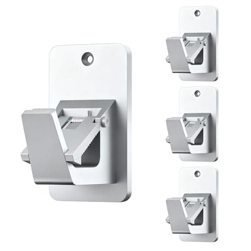 Universal Curtain Rod Holders, No Drill Curtain Rod Brackets, Self Adhesive Curtain Rod Brackets Up to 30 LB, Nail Free Curtain Rod Hooks for Bathroom, Bedroom, Livingroom, Kitchen (4PC, Silver) - Image 1