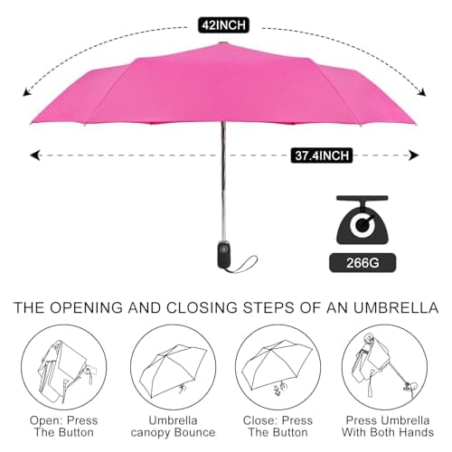 Compact Mini Umbrella Automatic - Folding Travel Umbrella, Micro & Mini Design for Women Purse or Pocket, Auto Open Close - Thumbnail 5