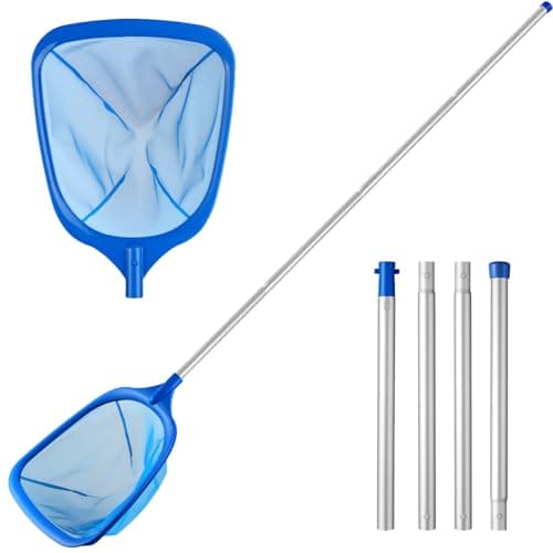 Tavaleu Pool Skimmer Net,Deep Pool Leaf Net with Reinforced Frame, Large Capacity Rake Net for Cleaning, Debris Pickup Removal - Image 1