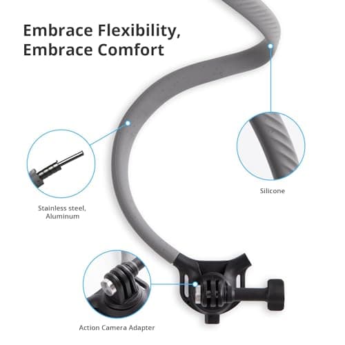PGYTECH CapLock Quick Release Action Camera Neck Mount, Large Size Adjustable Strap, DJI Osmo Action 6/5 Pro/Pocket 3/Xtra Muse, GoPro 13-10, Insta360, Hands-Free POV Holder for Vlogging/Sports/Travel - Thumbnail 3