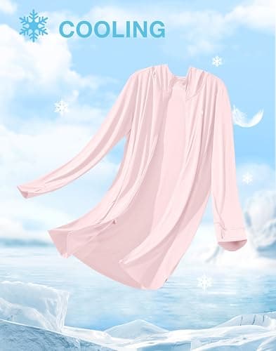 Soothfeel Women's UPF 50+ Swim Cover Up Sun Protection Hoodie SPF Lightweight Jacket Long Sleeve Beach Cover Ups for Women (cornus_Pink,XXXL) - Thumbnail 5