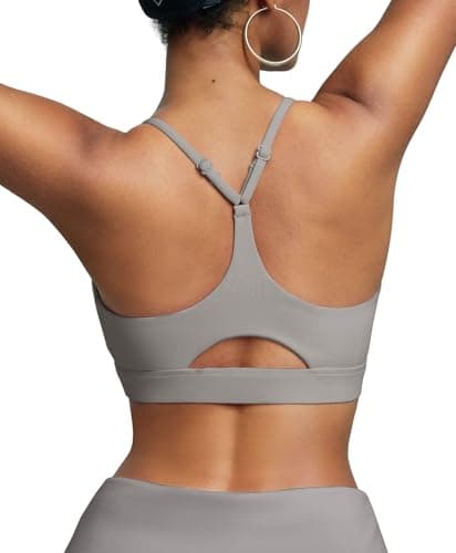 BRXL Womens Sports Bras Padded Adjustable Straps Sports Bras for Women Y Back Low Impact Grey Sports Bra Grey L - Image 1