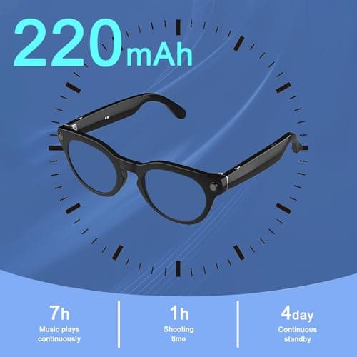 SZXWL AI Smart Glasses with Camera, 8MP Anti-Shake Camera Glasses, Voice Assistant, Supports Photo/Video/Audio Recording, with AI Assistant/AI Translation/Bluetooth Calling (Anti-Blue Light Glasses) - Thumbnail 6