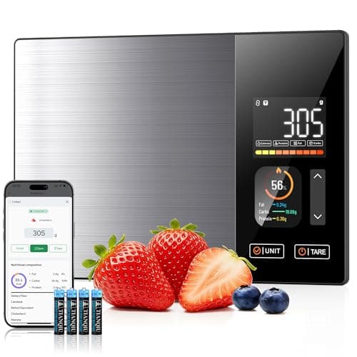 Smart Food Scales Calorie Counting Nutrition Food Scale with Free App & Bluetooth,Tracks 23 Nutrients,Dual Display with Nutrition Info,Offline Mode–for Calorie Control,Weight Loss &Fitness - Image 1
