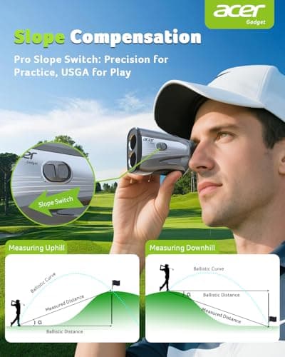 Acer Golf Rangefinder with Slope - 1200 Yards Laser Range Finder for Hunting, 6X Magnification Rangefinders Golf with Flag Pole Locking Vibration, Rechargeable Magnetic Golfing Gift for Men - Thumbnail 3