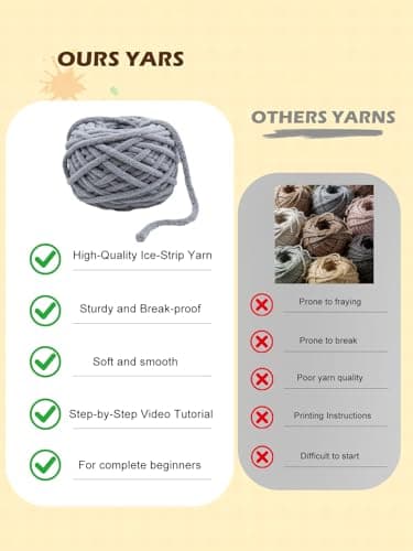 AI.QVOKA Crochet Kit for Beginners Kids Ages 8-12, Learn to Crochet Kit for Adult Beginners | Cat Crochet Animal Kit with Step-by-Step Video Tutorials – Perfect Crochet Gifts for Girls (2 Pack) - Thumbnail 4
