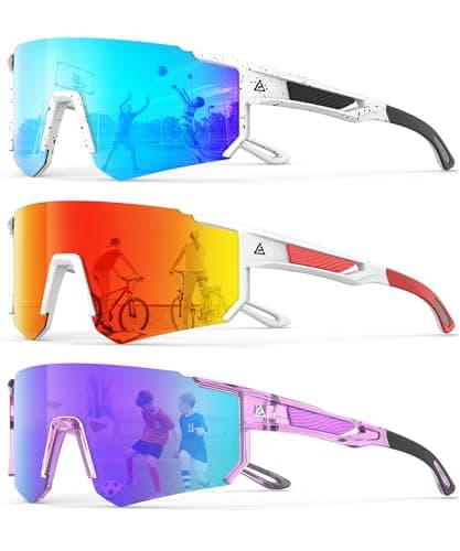 KALIYADI Kids-Sunglasses Toddler-Sunglasses Boys-Girls Youth-Sport-Sun-Glasses: Baseball Running UV400 Protection Age 6-14 - Image 1