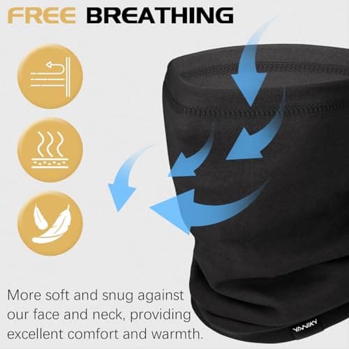 YANIKY Neck Gaiter Winter Neck Warmer for Men & Women Windproof Face Mask for Cold Weather Breathable Ski Face Cover Scarf - Thumbnail 3