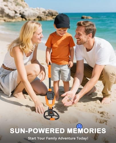 SUNPOW Kids Metal Detector with Treasure Animation & Waterproof Coil - Adjustable Stem (23.6”-27.6”) - Kit Includes Shovel, Rake, Bag - Ideal Gift for Boys & Girls 6-12 for Beach, Park, Backyard -MD20 - Thumbnail 6