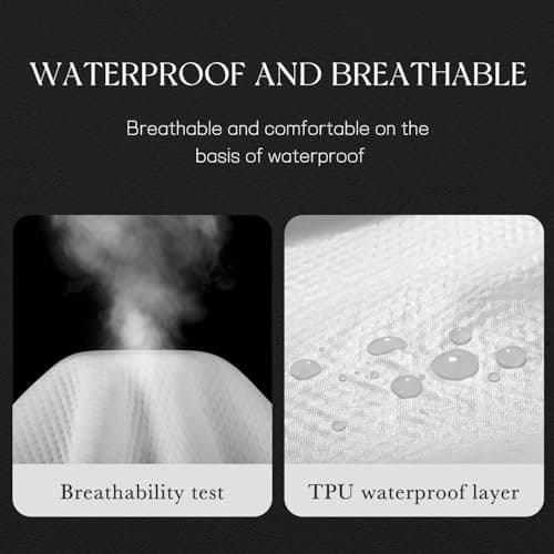 King Mattress Protector Tencel Luxury 100% Waterproof Mattress Protector,Silky Soft & Breathable,Noiseless Cooling Mattress Pad Cover Fitted 18" Deep Pocket(White,78"x80") - Thumbnail 4