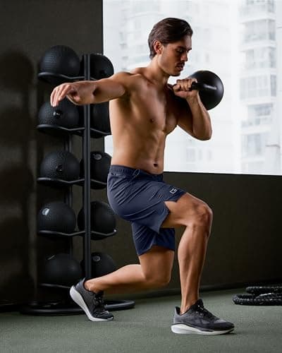 G Gradual Men's Athletic Running Shorts with Pockets Lightweight Quick Dry 5"/ 7"/ 9" Basketball Workout Gym Shorts for Men(Navy,L5_2XL) - Thumbnail 3