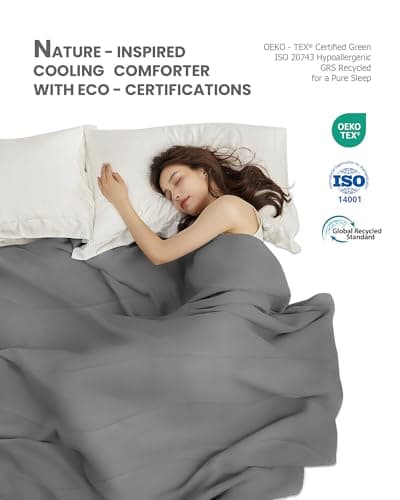 Twin XL Cooling Comforter – Down Alternative Lightweight Quilt for Hot Sleepers & Night Sweats, Reversible Cloud-Soft Summer Bedding for Dorms & All-Season, Grey - Thumbnail 6