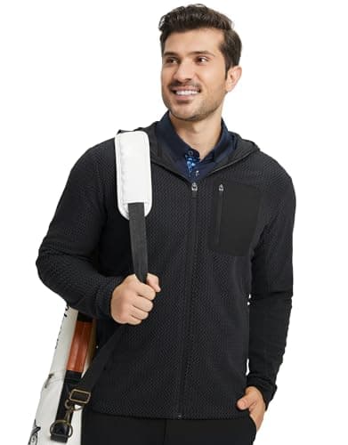 M MAELREG Mens Winter Zip-Up Hoodie Jacket Lightweight Stretch Double-Sided Fleece with 5 Pockets for Outdoor - Thumbnail 6