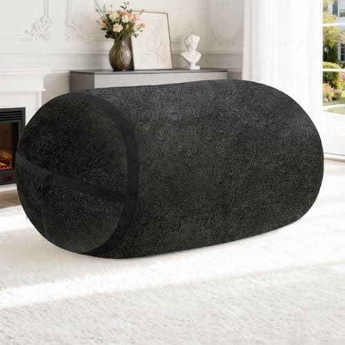 Homguava 5FT Bean Bag Chair Giant Bean Bag Chairs for Adults with Memory Foam Filled,Beanbag Chair with Soft Faux Fur Cover,Comfy Bean Bag Sofa Lounger for Living Room,Game Room,Bedroom - Thumbnail 4