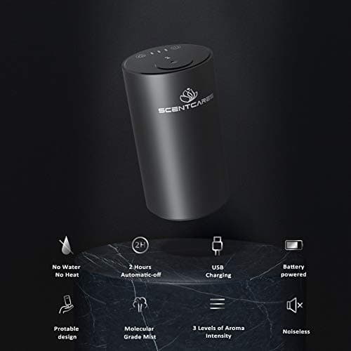 Sentiment Diffuser, Diffusers for Home, Scent Diffuser - Portable & Smart & Cordless Design, for 3 Cold Mist & Timer 1/2/3H (Black) - Thumbnail 3