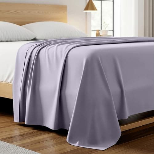 Mellanni King Size Flat Sheet - Iconic Collection Bedding - Hotel Luxury, Extra Soft, Cooling - Wrinkle, Fade, Stain Resistant - 1 Flat Sheet Only (King, Lavender) - Image 1