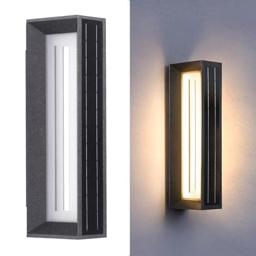 VZVI Solar Wall Lights Outdoor Waterproof, 20.5" 1 Pack Solar Wall Sconce Outdoor, 3000K Sconce Lights Modern Large Front Porch Light Fixture, Exterior Entrance Sconces Lighting for House Garage Patio - Image 1