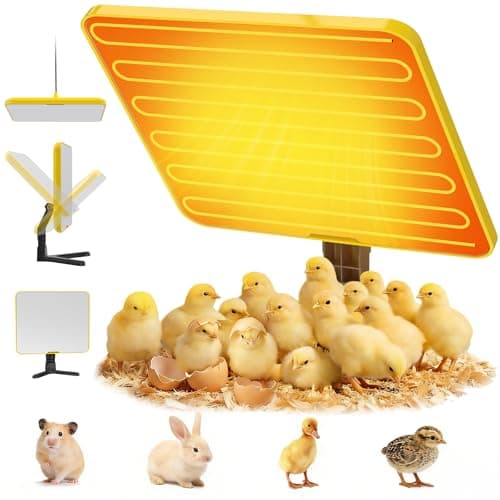 Brooder Plate for Chicks, 50–158℉ Chick Heat Plate with Smart Thermostat, UL Certified Radiant Heating Panel Brooder Heater, 180° Adjustable Angle & Hanging Design for Poultry Brooding & Chicken Coop - Image 1