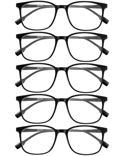 JOLISU 5-Pack Ultra-Light Slim Frames Blue Light Glasses - Classic Style, Spring Hinges, Sturdy and Durable Cheaters, Blue Light Protection Reading Glasses(2.00) - Image 1