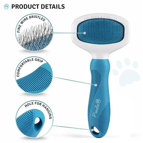 Poodle Pet Slicker Brush - For Dogs, Cats, and Rabbits - Removes Matted Fur, Knots, and Loose Hair - Suitable for Grooming Doodles and Goldendoodles with Short or Long Hair - Thumbnail 2