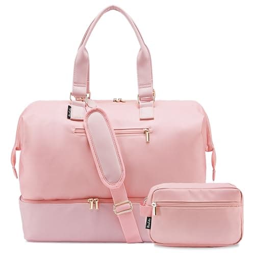 Weekender Bags for Women, Large Travel Duffel Bag with Shoes Compartment, Carry On Overnight Tote Bags with Toiletry Bag - Image 1