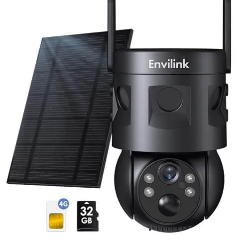 Envilink Solar Security Cameras Wireless Outdoor, 4G LTE Cellular, 2K Color Night Vision, 360°View with 3 PIR Sensors,3X Wider Motion Detection Range, 10000mah Battery, 2-Way Audio, No WiFi Needed - Image 1