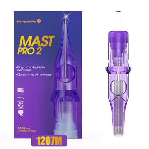 Mast Pro2 Tattoo Needles Cartridges, Pro Needles Pins for Super Aritsts, 20 Count, Disposable Magnum 1207M