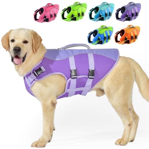 PETDSH Dog Life Jacket Large, High Flotation Dog Life Vest for Swimming Boating, Reflective Puppy Lifejacket with Superior Buoyancy and Rescue Handle, Adjustable Safety Dogs Floating Vests - Image 1