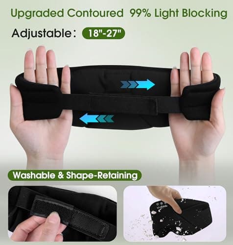 Sleep Mask with Headphones Bluetooth 5.4, LC-dolida Wireless Music Eye Mask for Sleeping Headphones with Soft Bamboo Cotton Cooling Breathable,Ultra-Thin Stereo Speaker for Side Sleepers - Thumbnail 6