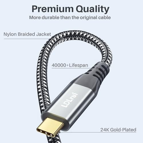 LDLrui USB C Cable 3ft, USB C 3.2 Gen 2 Cable 10Gbps Data Transfer, 4K Video Output Monitor 100W PD Fast Charging for iPhone 16, MacBook, Dell, LG, KYY, ARZOPA, for Portable Monitor - Thumbnail 6