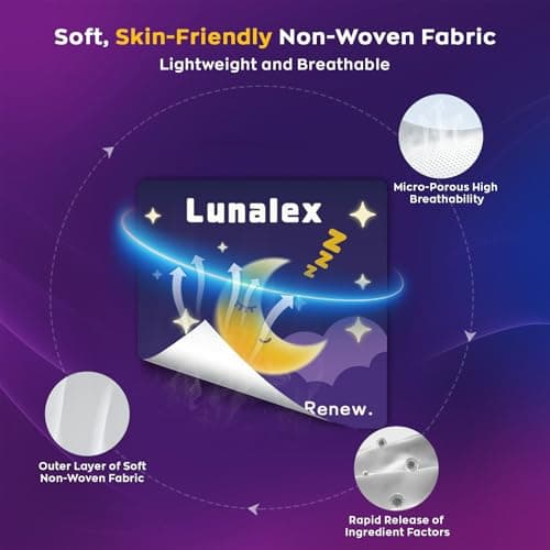 Lunalex 66ct Sleep Patches for Adults Extra Strength – All Natural Nighttime Comfort with Melatonin & Magnesium, Quick-Acting & Long-Lasting - Thumbnail 2