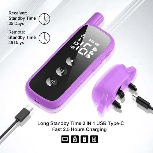 Heaflex Shock Collar for Dogs 2600FT,Dog Training Collar with Remote Purple - Thumbnail 6