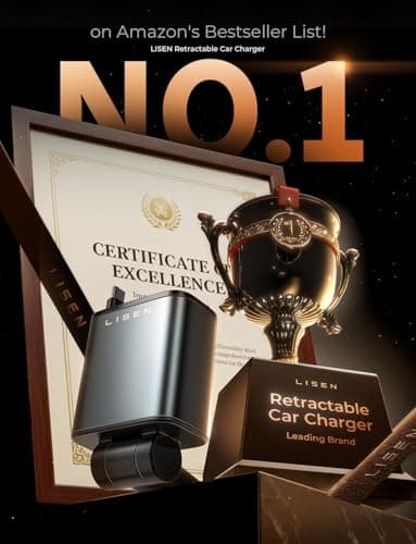 LISEN Long Retractable Car Charger 4 in 1 (47.2in Cable), 69W USB C Car Charger for Truck & Uber Drivers, Truck Accessories Fast Charging for iPhone 17 16 15 14 13 12 11 X Series, Uber Signs for Car - Thumbnail 4