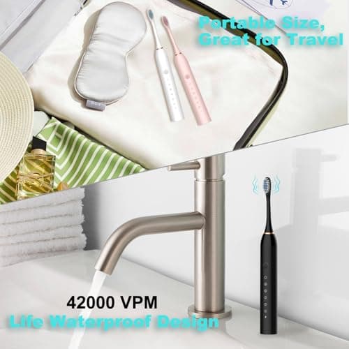 MSETGRD 3 Pack Electric Toothbrush with 6 Modes, Rechargeable Toothbrushes with 12 Brush Head, Fast Charge 2 Min and 30s Timer Toothbrush - Thumbnail 6