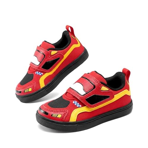 DREAM PAIRS Toddler Boys Sneakers Little Kids Shoes Fun Cartoon Cute Causal Walking Hook and Loop Lightweight,Size 5 Toddler,Red,KKUMFN2515 - Image 1