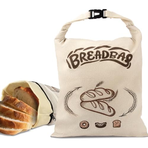 FONDFRAMORY Beeswax Bread Bags for Sourdough, Large Size Sourdough Bread Bags with Beeswax to Keep Freshness Longer, Washable and Reusable Sourdough Storage Bag (2 Pack) (Beige) - Image 1