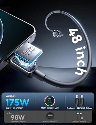JOYROOM 175W Car Charger USB C Fast Charge 3-Port Cigarette Lighter Charger - Thumbnail 5