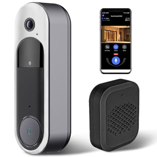 SYCAMTC Wireless HD Video Doorbell Camera, Live View 2-Way Audio, Safe Doorbell with Night Vision, Cloud Storage, 2.4G Wi-Fi only - Image 1
