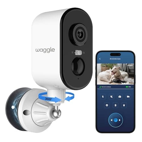 Waggle 4G LTE Cellular Security Camera, 2K HD Pet Monitor, 300° Pan, No WiFi, 9000mAh Battery, Night Vision, 2-Way Talk & Siren Alarm- RVs/Camping/Travel/Indoor & Outdoor - Subscription Required - Image 1