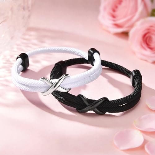 Hisatan Personalized Infinity Love Knot Bracelet for Couple - Relationship Braided Couple Promise Bracelets Set Gifts for Him Her, Forever Linked Together Valentine Day for Men Women - Thumbnail 6