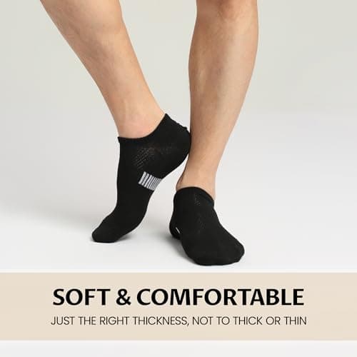Sunew 8 Pairs No Show Socks Womens Mens Low Cut Non Slip Casual Socks Invisible Flat Boat Liner Socks Black Large - Thumbnail 6