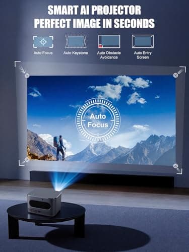 Polaring Native 1080P Projector with Official Licensed Netflix, 4K Supported Smart Movie Projector with WiFi and Bluetooth,Auto Focus/Keystone, Sealed Optical Engine for Home Theater & Bedroom - Thumbnail 6