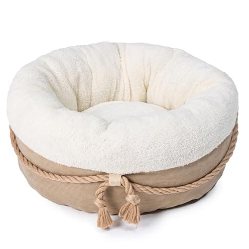 Pesen Cat Bed & Small Dog Bed with Supportive Walls, Thick Bottom, Calming Donut Shape, Soft Durable Fabric, 20x20x10" Cat Beds for indoor Cats - Image 1
