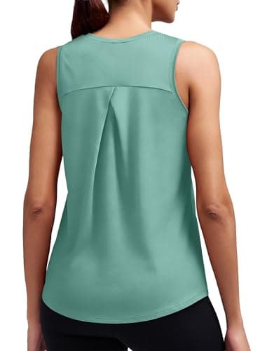 Alaroo Women's Workout Tops Sleeveless Loose Fit Athletic Pilates Outfits Yoga Gym Tennis Shirts Tank Tops for Women Summer Green XX-Large