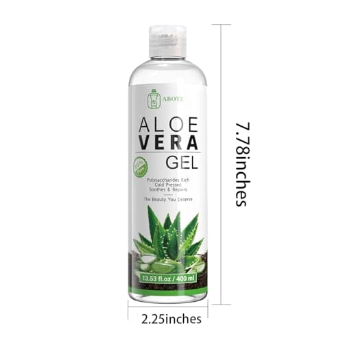 ABOTE Organic Aloe Vera Gel from 99% Pure Aloe for All - Ideal for After Suncare, Post - Shave & Itchy Skin - Works on Face, Body & Hair Care, Family Pack Size 13.53 fl oz, 400ml - Thumbnail 5