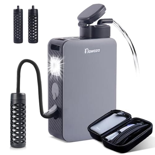 Nawaza Portable Electric Water Filter - 0.01 Micron Outdoor Camping Water Purifier for Hiking, Camping Water Filtration System Survival,Travel and Emergency (Grey) - Image 1