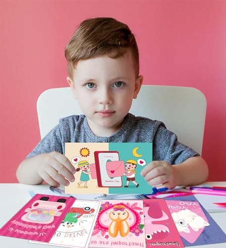 HSHFAMIIY Valentines Day Cards for Kids School, 24 Sheets Valentines Cards for Kids Classroom, Valentine's Day Gifts for Kids, Exchange Kids Gifts for School - Thumbnail 6