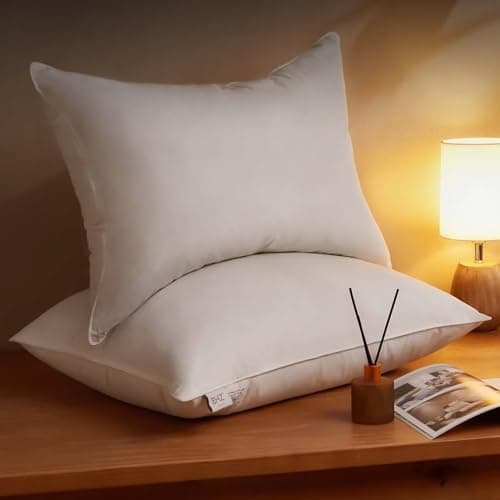 BHZ King Pillow Feather Down Hotel My King Pillow Bed Goose Pillows Alternative Luxury Pillows for Sleeping Side and Back Sleepers Soft Support Gifts White - Thumbnail 5