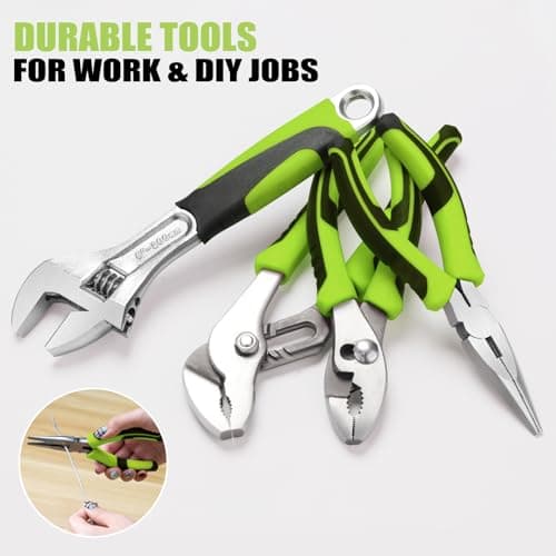 269-Piece Home Tool Set, General Household Repairing Tool Kit with Storage Bag, Basic Hand Tool Kit Set for Home Maintenance, DIY and Crafts (Green) - Thumbnail 3