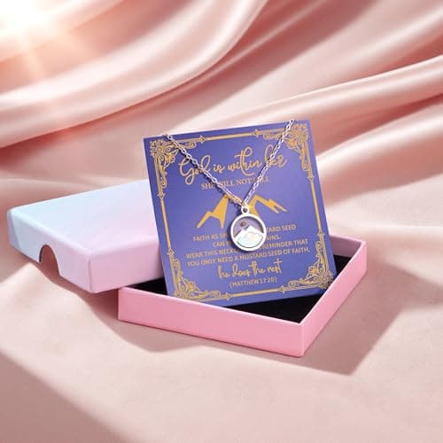 YLWJSP Stocking Stuffers for Teen Girls,Mustard Seed Necklace for Women - Hypoallergenic Rust-Free Fade Proof Christmas Gifts for Teenage Girls,Christian Gifts (Silver) - Thumbnail 5